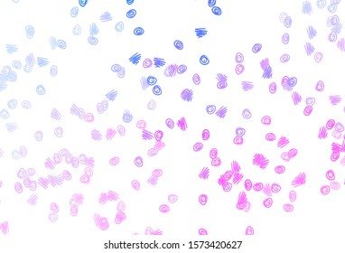 Light Pink, Blue vector backdrop with dots. Modern abstract illustration with colorful water drops. Completely new template for your brand book.