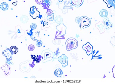 Light Pink, Blue vector backdrop with memphis shapes. Illustration with colorful gradient shapes in abstract style. Modern design for your business card.