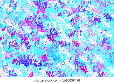 Light Pink, Blue vector backdrop with memphis shapes. Colorful chaotic forms with gradient in modern style. Best smart design for your business.