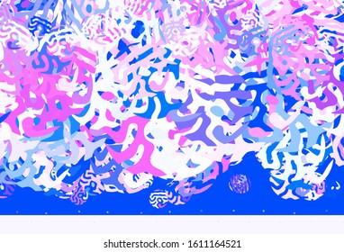 Light Pink, Blue vector backdrop with memphis shapes. Illustration with colorful gradient shapes in abstract style. Best smart design for your business.