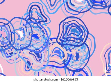 Light Pink, Blue vector backdrop with wry lines. Creative illustration in halftone style with gradient. Abstract design for your web site.