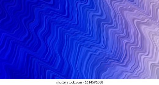 Light Pink, Blue vector backdrop with bent lines. Colorful geometric sample with gradient curves.  Pattern for ads, commercials.