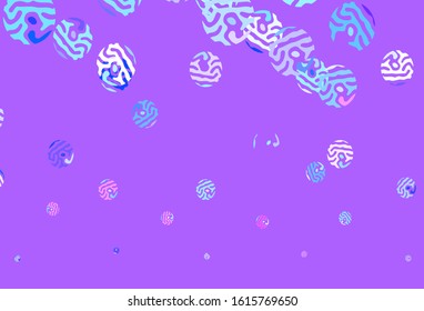 Light Pink, Blue vector backdrop with dots. Blurred bubbles on abstract background with colorful gradient. Pattern for futuristic ad, booklets.