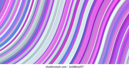 Light Pink, Blue vector backdrop with bent lines. Abstract illustration with bandy gradient lines. Best design for your posters, banners.