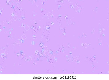 Light Pink, Blue vector backdrop with lines, circles, rhombus. Abstract gradient illustration with circles, triangles, cubes. Modern template for landing page.