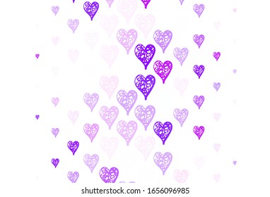 Light Pink, Blue vector backdrop with sweet hearts. Smart illustration with gradient hearts in valentine style. Design for celebrating of Valentine Day.