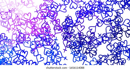 Light Pink, Blue vector backdrop with woman's power symbols. Abstract illustration with a depiction of women's power. Best design to show the power of women.
