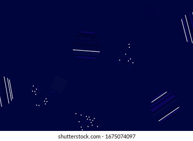 Light Pink, Blue vector backdrop with lines, circles, rhombus. Glitter abstract illustration with spheres, squares, lines. Pattern for booklets, leaflets