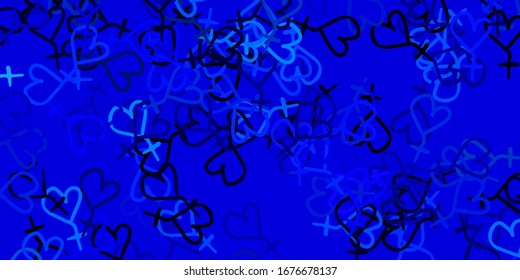 Light Pink, Blue vector backdrop with woman's power symbols. Colorful feminism saymbols with a gradient in modern style. Design for International Women’s Day.