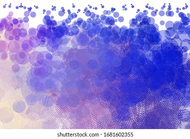 Light Pink, Blue vector backdrop with dots. Blurred bubbles on abstract background with colorful gradient. Pattern for futuristic ad, booklets.