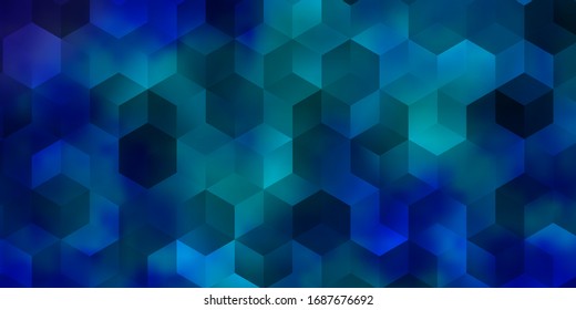 Hellrosa, blaue Vektorillustration mit Hexagons. Design im abstrakten Stil mit Hexagons. Design für Website-Poster, Banner.