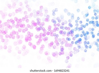 Light Pink, Blue vector backdrop with dots, lines. Glitter abstract illustration with colorful dots, lines. Pattern for beautiful websites.