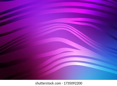 Light Pink, Blue vector backdrop with curved lines. Colorful illustration in abstract style with gradient. Business design for posters, banners.