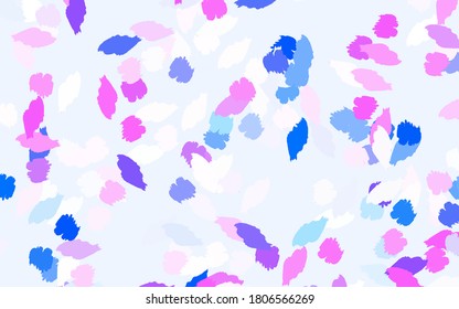 Light Pink, Blue vector backdrop with memphis shapes. Colorful chaotic forms with gradient in modern style. Modern design for your business card.