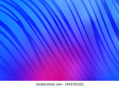 Light Pink, Blue vector backdrop with wry lines. A sample with colorful lines, shapes. Elegant pattern for a brand book.