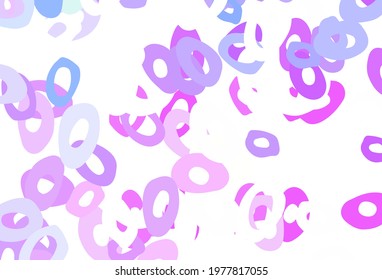 Light Pink, Blue vector backdrop with dots. Blurred bubbles on abstract background with colorful gradient. Pattern for ads, leaflets.