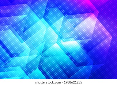 Light Pink, Blue vector backdrop with hexagons. Glitter abstract illustration in hexagonal style. Pattern for landing pages.