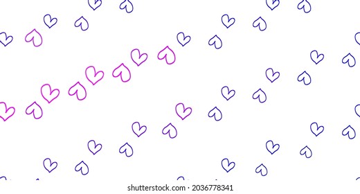 Light Pink, Blue vector backdrop with sweet hearts. Beautiful colored illustration with hearts in celebration style. Design for your business advert of anniversary.