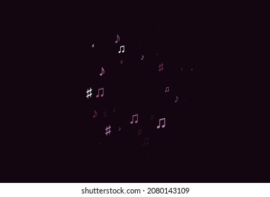 Light Pink, Blue vector backdrop with music notes. Decorative design in abstract style with music shapes. Pattern for festival leaflets.