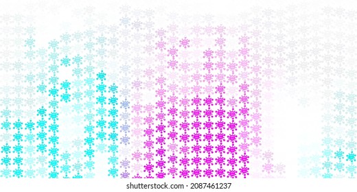 Light Pink, Blue vector backdrop with virus symbols. Abstract illustration with biological gradient shapes. Simple drawing against danger fever.