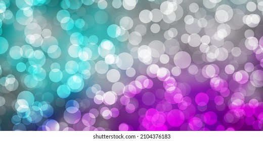 Light Pink, Blue vector backdrop with dots. Abstract colorful disks on simple gradient background. Pattern for booklets, leaflets.