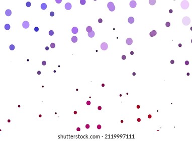 Light Pink, Blue vector backdrop with dots. Glitter abstract illustration with blurred drops of rain. Pattern of water, rain drops.