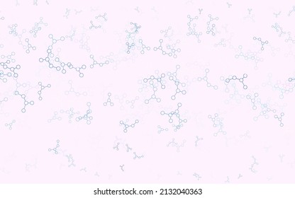 Light Pink, Blue vector backdrop with artificial intelligence data. Shining colorful illustration with real structure of AI. Pattern for  poster, banner of technology.
