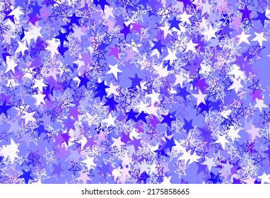 Light Pink, Blue vector backdrop with small and big stars. Decorative shining illustration with stars on abstract template. Smart design for your business advert.
