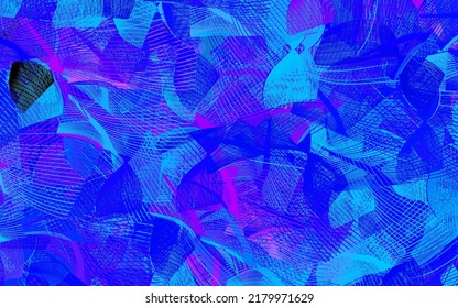 Light Pink, Blue vector backdrop with memphis shapes.
