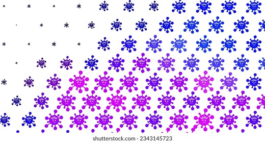 Light Pink, Blue vector backdrop with virus symbols. Colorful  gradient illness symbols in simple abstract style. Simple design against epidemic information.