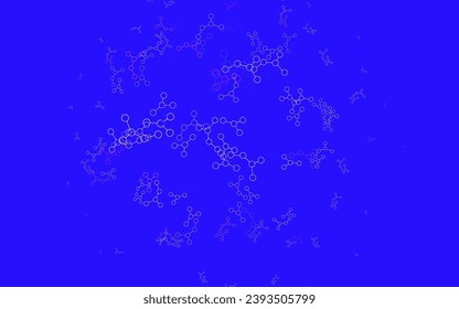 Light Pink, Blue vector backdrop with artificial intelligence data. Abstract illustration with links and dots of AI. Smart design for promotion of bid data.