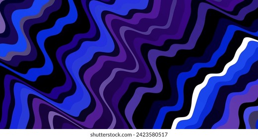 Fondo vectorial azul rosa claro con curvas. Ilustración abstracta con arcos de gradiente. Patrón de folletos y volantes para empresas