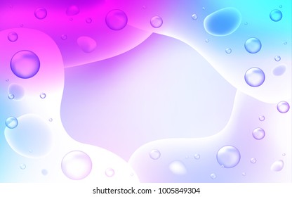Light Pink, Blue vector background with curved circles. A completely new color illustration in memphis style. Brand-new design for your ads, poster, banner.