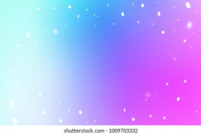 Light Pink, Blue vector background with xmas snowflakes. Shining colored illustration with snow in christmas style. The template can be used as a new year background.