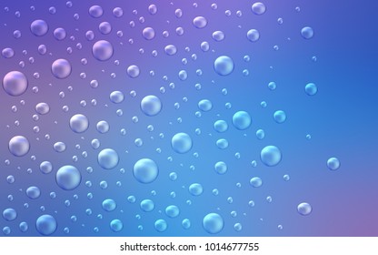 Light Pink, Blue vector background with dots. Modern abstract illustration with colorful water drops. Beautiful design for your business natural advert.
