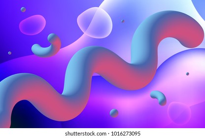 Light Pink, Blue vector background with bubble shapes. Shining crooked illustration in memphis style. Textured wave pattern for backgrounds.