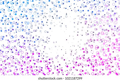 Light Pink, Blue vector  background with bubbles. Beautiful colored illustration with blurred circles in nature style. Completely new template for your brand book.