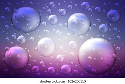 Light Pink, Blue vector background with dots. Glitter abstract illustration with blurred drops of rain. Pattern can be used as texture of water, rain drops.