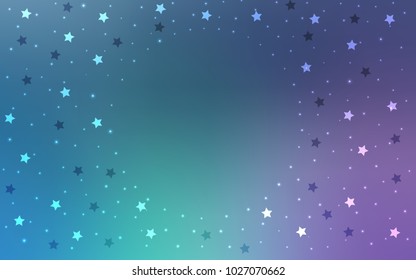 Light Pink, Blue vector background with colored stars. Blurred decorative design in simple style with stars. The pattern can be used for new year ad, booklets.
