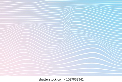 Light Pink, Blue vector background with bent ribbons. Creative illustration in halftone arched style with gradient. The textured pattern for backgrounds.