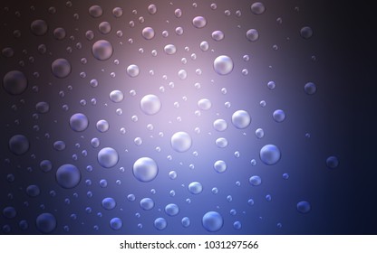 Light Pink, Blue vector background with dots. Glitter abstract illustration with blurred drops of rain. The pattern can be used for aqua ad, booklets.