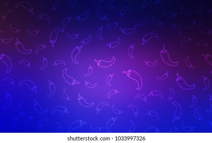 Light Pink, Blue vector background with spicy peppers. Decorative shining illustration with peppers on abstract template. Pattern for ads of breakfast, lunch, dinner.