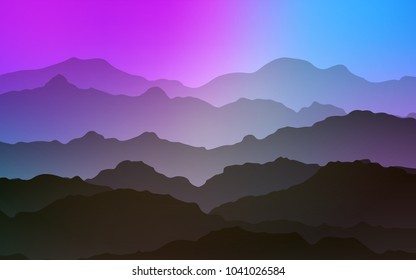 Light Pink, Blue vector background with bent ribbons. Creative geometric illustration in mountain style with gradient. A completely new template for your business design.
