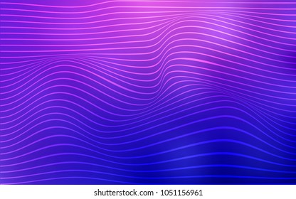 Light Pink, Blue vector background with curved ribbons. Creative geometric illustration in Origami style with gradient. The textured pattern for backgrounds.