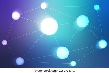 Light Pink, Blue vector background with dots and lines. Illustration with set of colorful abstract circles and lines. Pattern can be used for ads, leaflets.
