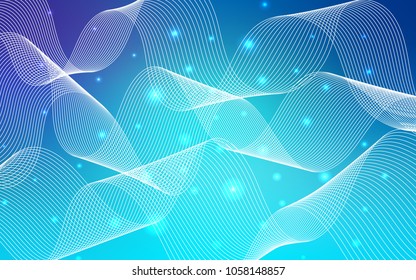 Light Pink, Blue vector background with xmas confetti. Decorative shining illustration with ribbons on abstract template. The pattern can be used for carnival, festival leaflets.
