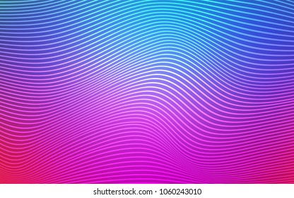 Light Pink, Blue vector background with bent lines. Creative illustration in halftone arched style with gradient. The best blurred design for your business.
