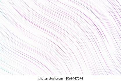 Light Pink, Blue vector background with abstract lines. Colorful abstract illustration with gradient lines. Textured wave pattern for backgrounds.