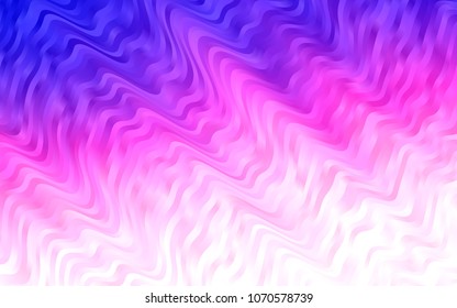 Light Pink, Blue vector background with lava shapes. Glitter abstract illustration with wry lines. The elegant pattern for brand book.