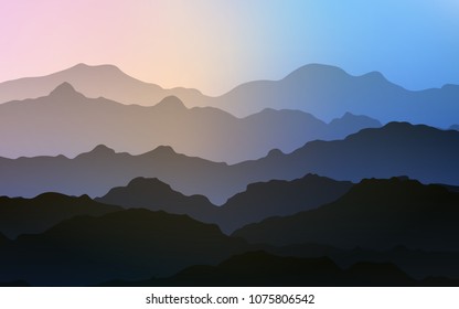 Light Pink, Blue vector background with bent lines. An elegant bright illustration with gradient. Mountain design for your web site.
